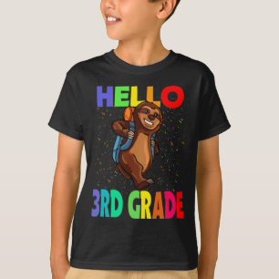 T-shirt Bonjour 3e année Sloth Retour à l'école