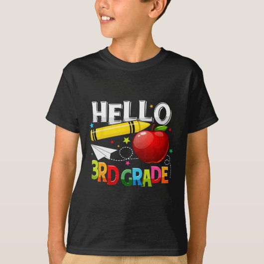 T-shirt Bonjour 3e équipe d'enseignant de 3e classe (Devant)