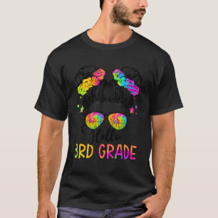 T-shirt Bonjour 3E Grade Bleached Messy Cheveux Bun Girl B