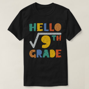 T-shirt Bonjour 3ème Grade Funny Carré Racine De 9 Maths