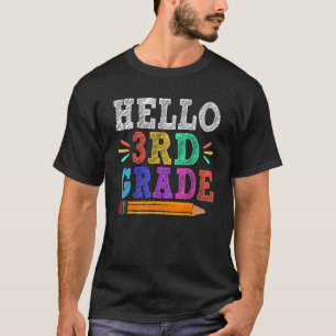 T-shirt Bonjour 3rd professeur de troisième année Retour