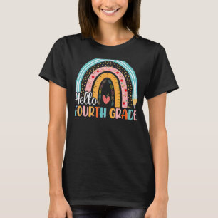 T-shirt Bonjour 4e année Boho Rainbow Teacher Retour T