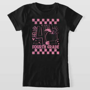 T-Shirt Bonjour 4e année de retour à l'école enseignant ro
