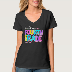 T-shirt Bonjour 4e année de retour à l'école garçons fille