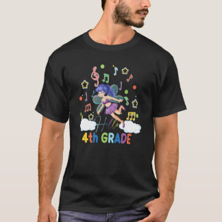 T-shirt Bonjour 4e Année Fée Retour À L'École Filles Enfan