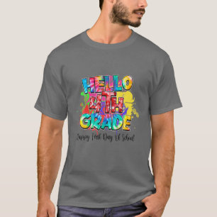 T-shirt Bonjour 4E Année Heureux Premier Jour De L'École G