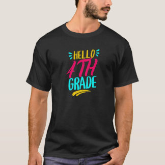 T-shirt Bonjour 4e année premier jour d'école professeur d