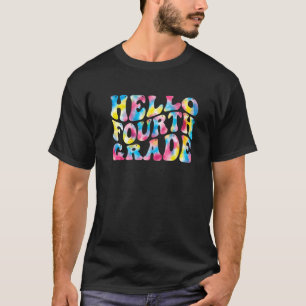 T-shirt Bonjour 4e année professeur Retour à l'école Retr