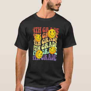T-shirt Bonjour 4e année professeur Retour à l'école Retr