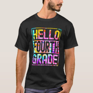 T-shirt Bonjour 4e année Retour à l'école 4e année Teache