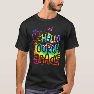 T-shirt Bonjour 4e année Retour à l'école Professeur Enfan