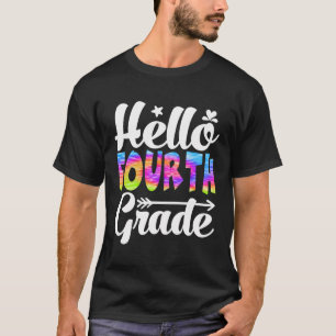 T-shirt Bonjour 4E Année Tie Dye Drôle De Retour À L'École
