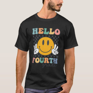 T-shirt Bonjour 4E Classe Retro Smile Équipe 4E Classe Ret