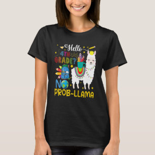 T-shirt Bonjour 4e grade No Prob Llama Pencils Llama Weara