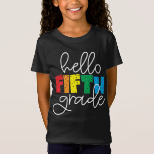 T-Shirt Bonjour 5e année - Amusants Retour à l'école ensei