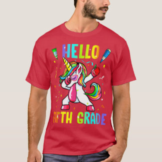 T-shirt Bonjour 5e Année Cute Unicorn Bienvenue Retour À L