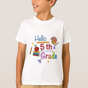 T-shirt Bonjour 5e année - Joli retour à la conception de 