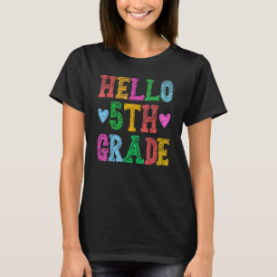 T-shirt Bonjour 5e année Leopard Squad Retour à l'école En