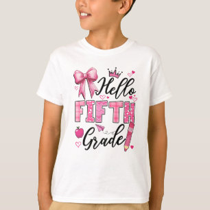 T-shirt Bonjour 5E Année Premier Jour De L'École Coquette