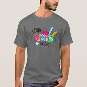 T-shirt Bonjour 6E Année Heureux Premier Jour De L'École R