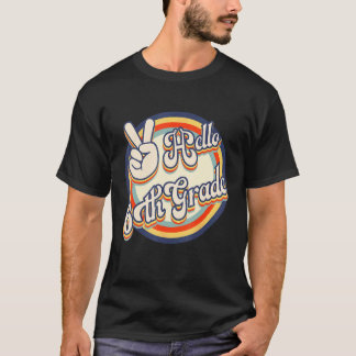 T-shirt Bonjour 6e année Rétro Vintage Retour à l'école En