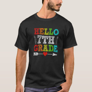 T-shirt Bonjour 7e année Élève de septième année Enfants