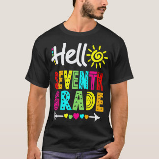 T-shirt Bonjour 7e Septième Année Amusant Retour à l'École