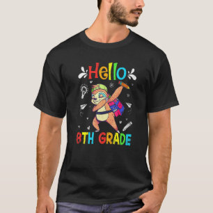 T-shirt Bonjour 8e année Dabbing Slot Retour à l'école d'a