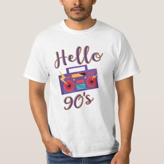 T-shirt Bonjour 90s radio cassette enregistreur (Devant)