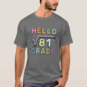 T-shirt Bonjour 9E Année Funny Racine Carré De 81 Maths Re