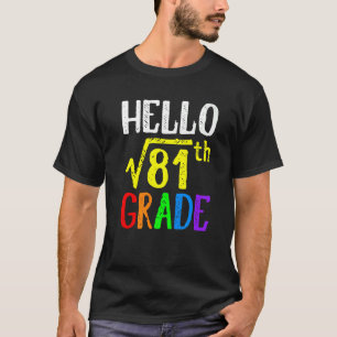 T-shirt Bonjour 9e Année Racine Carré De 81 Maths Retour à