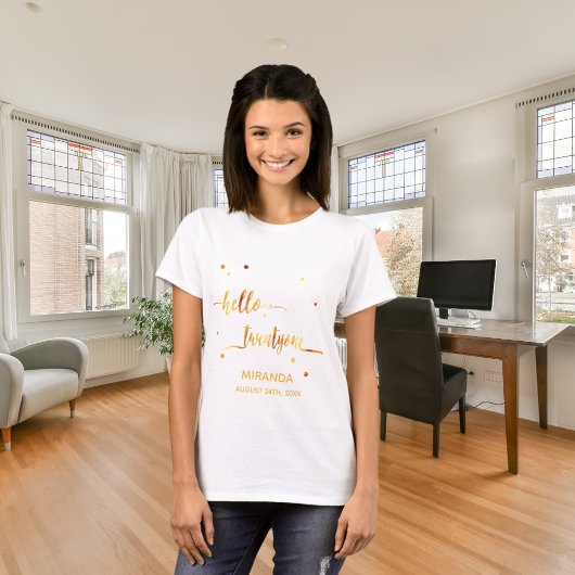 T-shirt Bonjour à vingt-et-un 21e anniversaire typographie