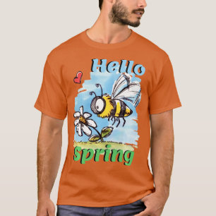 T-shirt Bonjour abeille de printemps Long Sleeve