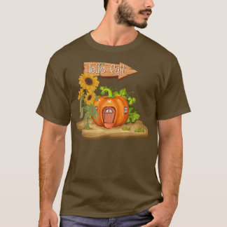 T-shirt Bonjour Automne Citrouille 2022 Maison Citrouille 