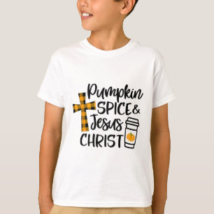 T-shirt Bonjour Automne Citrouille Épice Et Jésus Christ A