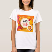 T-shirt Bonjour automne Feuilles d'automne et Citrouille t (Devant)
