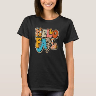 T-shirt Bonjour Automne Leopard Bolt Citrouille de foudre