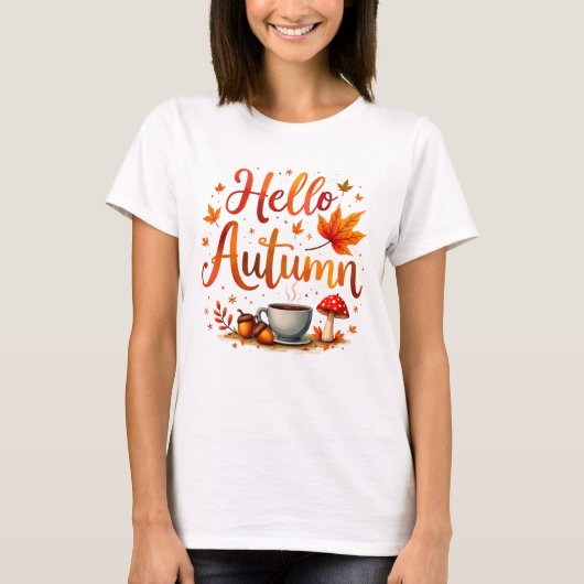 T-shirt Bonjour Automne, nostalgie cosy (Devant)