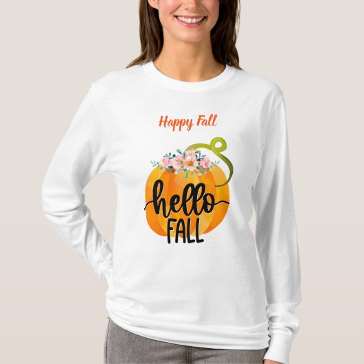 T-shirt Bonjour Automne Personnaliser Automne Texte (Devant)
