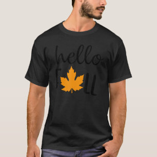 T-shirt Bonjour Automne Rétro Automne Yall Feuilles Automn