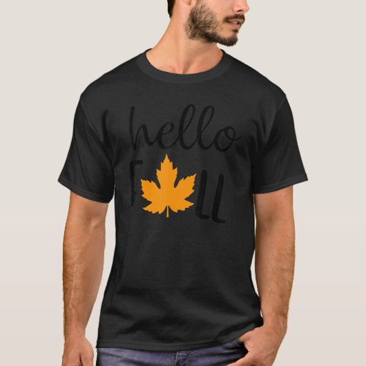 T-shirt Bonjour Automne Rétro Automne Yall Feuilles Automn (Devant)