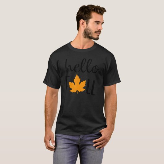 T-shirt Bonjour Automne Rétro Automne Yall Feuilles Automn (Devant entier)