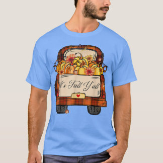 T-shirt Bonjour Automne Son Automne Yall Camion Citrouille