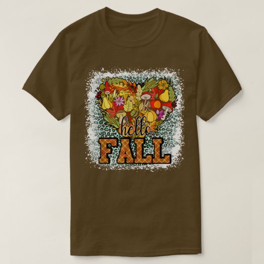 T-shirt Bonjour Automne Yall Coeur Citrouille Automne Than (Design devant)