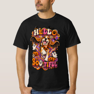 T-shirt Bonjour Beagle Bootiful Halloween Drôle Groovy Sor