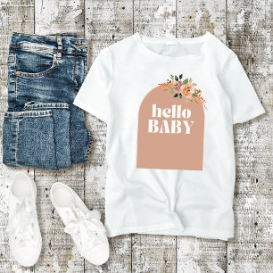 T-shirt Bonjour bébé, Boho Baby shower moderne maman-à-êtr