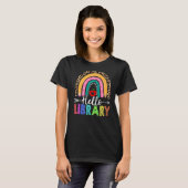 T-shirt Bonjour Bibliothèque Professeur Rainbow Leopard Re (Devant entier)