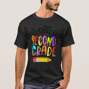 T-shirt Bonjour Boho Leopard Deuxième Année Retour À L'Éco