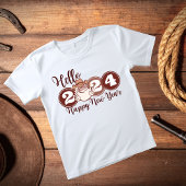 T-shirt Bonjour Bonne Année 2024 Cowboy