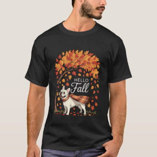 T-shirt Bonjour Bulldog Français Automne Arbre Amoureux De